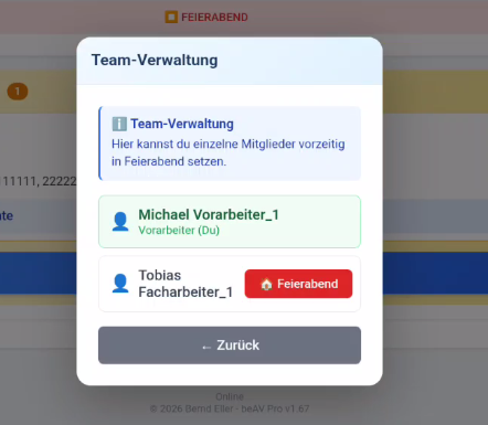 Team verwalten